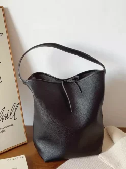 Elena Handbags Chic Leather Bucket Bag