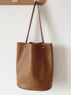 Elena Handbags Chic Leather Bucket Bag