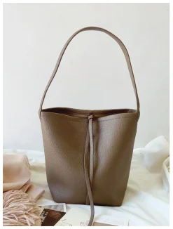 Elena Handbags Chic Leather Bucket Bag