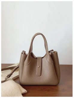 Elena Handbags Chic Leather Bucket Bag