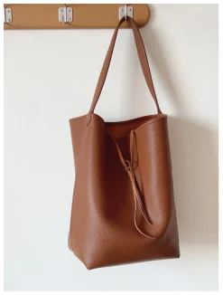 Elena Handbags Chic Leather Bucket Bag