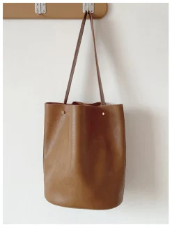 Elena Handbags Chic Leather Bucket Bag