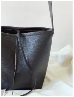 Elena Handbags Chic Leather Bucket Bag