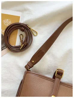 Elena Handbags Chic Leather Bucket Bag