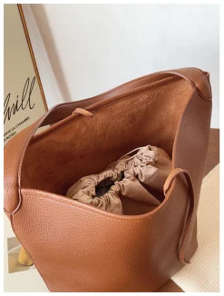Elena Handbags Chic Leather Bucket Bag