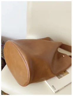 Elena Handbags Chic Leather Bucket Bag