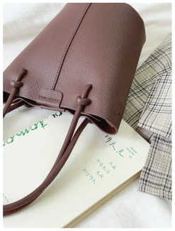 Elena Handbags Chic Leather Bucket Bag