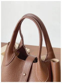 Elena Handbags Chic Leather Bucket Bag