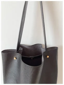 Elena Handbags Chic Leather Bucket Bag