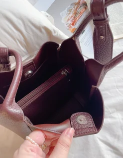 Elena Handbags Chic Leather Bucket Bag
