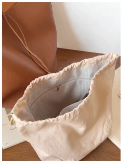 Elena Handbags Chic Leather Bucket Bag