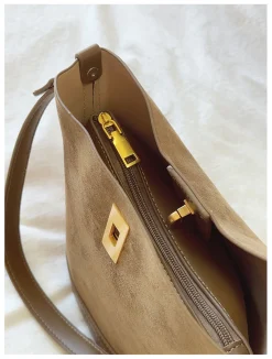 Elena Handbags Chic Leather Bucket Bag