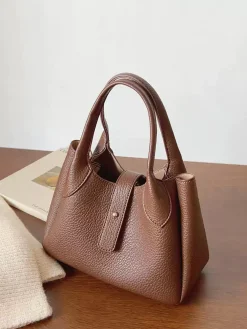 Elena Handbags Chic Leather Bucket Bag