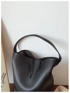 Elena Handbags Chic Leather Bucket Bag