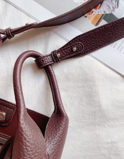 Elena Handbags Chic Leather Bucket Bag