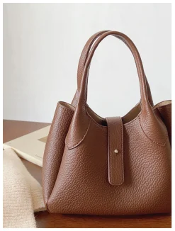 Elena Handbags Chic Leather Bucket Bag
