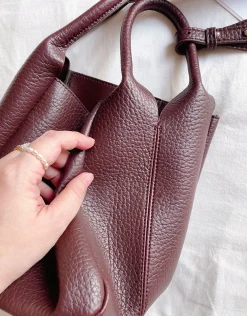 Elena Handbags Chic Leather Bucket Bag
