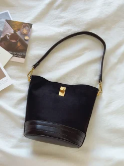 Elena Handbags Chic Leather Bucket Bag