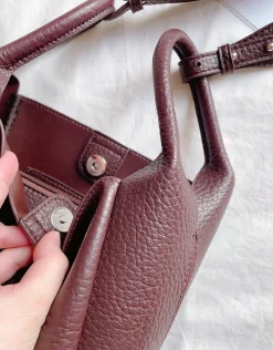 Elena Handbags Chic Leather Bucket Bag