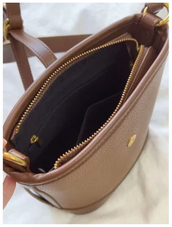 Elena Handbags Chic Leather Bucket Bag