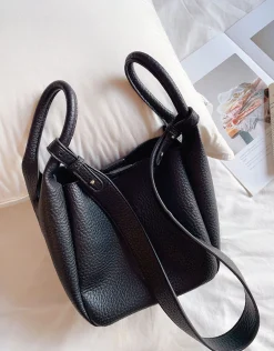 Elena Handbags Chic Leather Bucket Bag