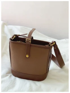 Elena Handbags Chic Leather Bucket Bag