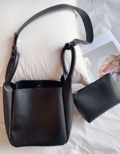 Elena Handbags Chic Leather Bucket Bag