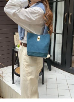 Elena Handbags Chic Leather Bucket Bag