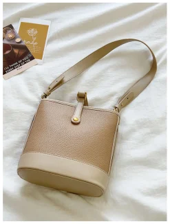 Elena Handbags Chic Leather Bucket Bag