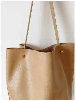 Elena Handbags Chic Leather Bucket Bag