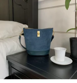 Elena Handbags Chic Leather Bucket Bag