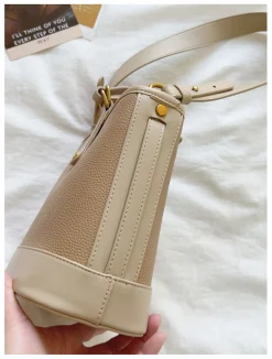 Elena Handbags Chic Leather Bucket Bag