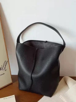 Elena Handbags Chic Leather Bucket Bag