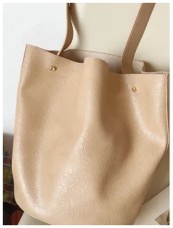 Elena Handbags Chic Leather Bucket Bag