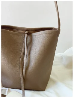 Elena Handbags Chic Leather Bucket Bag