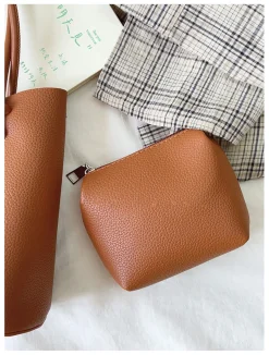 Elena Handbags Chic Leather Bucket Bag