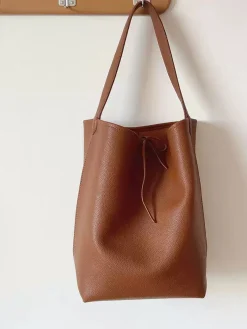 Elena Handbags Chic Leather Bucket Bag