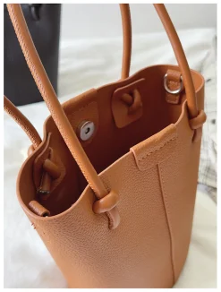 Elena Handbags Chic Leather Bucket Bag
