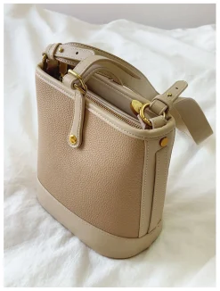 Elena Handbags Chic Leather Bucket Bag