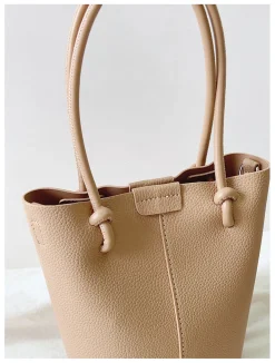 Elena Handbags Chic Leather Bucket Bag