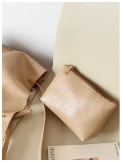 Elena Handbags Chic Leather Bucket Bag