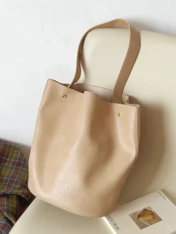 Elena Handbags Chic Leather Bucket Bag