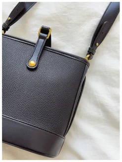 Elena Handbags Chic Leather Bucket Bag