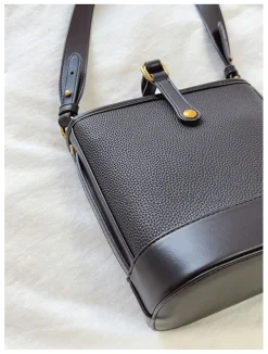 Elena Handbags Chic Leather Bucket Bag