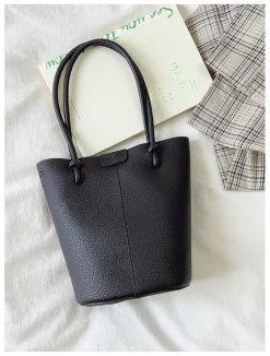 Elena Handbags Chic Leather Bucket Bag