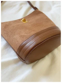 Elena Handbags Chic Leather Bucket Bag
