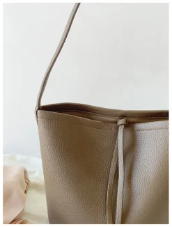Elena Handbags Chic Leather Bucket Bag