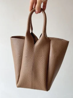 Elena Handbags Chic Leather Bucket Bag