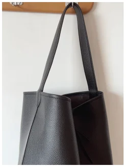Elena Handbags Chic Leather Bucket Bag