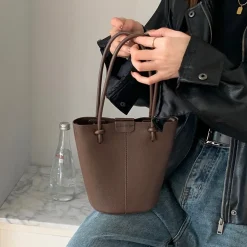 Elena Handbags Chic Leather Bucket Bag